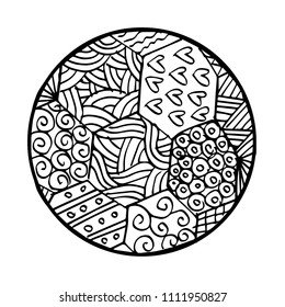 Soccer ball in doodle ornament