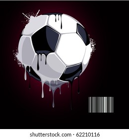 from the soccer ball dripping paint