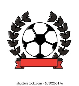 soccer ball emblem sport banner