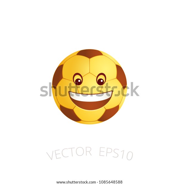 Soccer Ball Emoji Vector Smile Chat เวกเตอร์สต็อก (ปลอดค่าลิขสิทธิ์