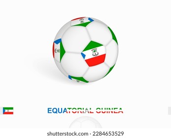 Soccer ball with the Equatorial Guinea flag, football sport equipment. Vector illustration.