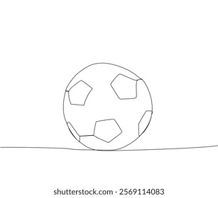 soccer ball, exercises, physical education lesson one line art. Continuous line drawing of knowledge, cognition, sports, fitness, gymnastics, school, education university