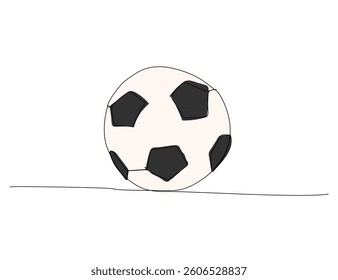 soccer ball, exercises, physical education lesson one line color art. Continuous line drawing of knowledge, cognition, sports, fitness, gymnastics, school, education university