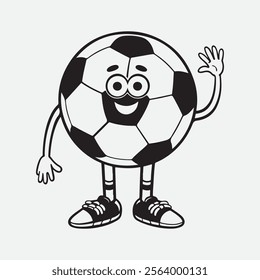 Soccer Ball Faceless Cartoon Mascot Character Giving A Thumb Up. Vector Illustration Isolated On White Background
