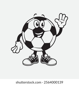 Soccer Ball Faceless Cartoon Mascot Character Giving A Thumb Up. Vector Illustration Isolated On White Background