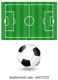 soccer ball and field background