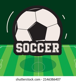 balón de fútbol y diseño de campo