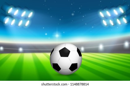 A soccer ball at the field illustration