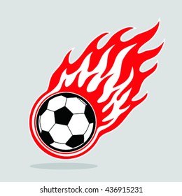 soccer ball with fire in austria flag 