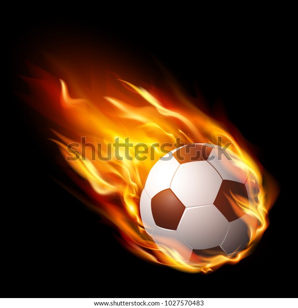 Soccer Ball Fire Hot Football Match Stock Vector Royalty Free 1027570483