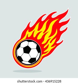 soccer ball with fire in spain flag 