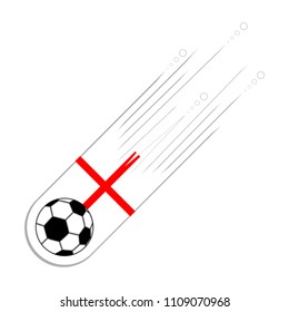 Soccer ball with the flag of England