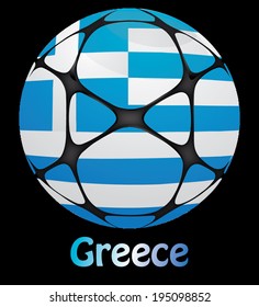 soccer ball with the flag of Greece