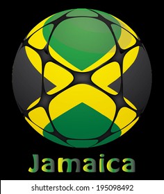 soccer ball with the flag of Jamaica