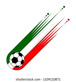 Soccer ball with the flag of Mexico