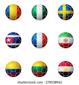 Soccer ball flag on a white background.