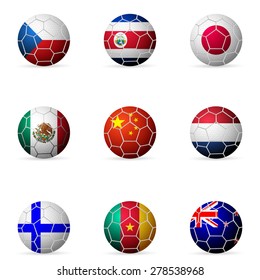 Soccer ball flag on a white background.