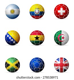 Soccer ball flag on a white background.