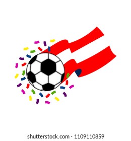 Soccer ball with the flag of Peru
