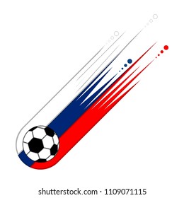 Soccer ball with the flag of Russia