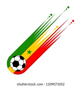Soccer ball with the flag of Senegal