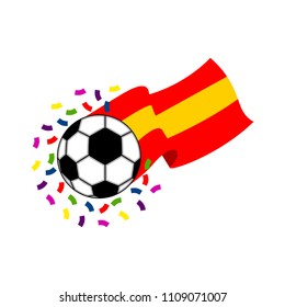 Soccer ball with the flag of Spain