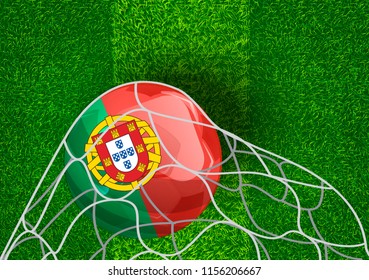 Soccer ball flag,Portugal,Grass,net, football field.