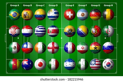 Soccer ball with flags