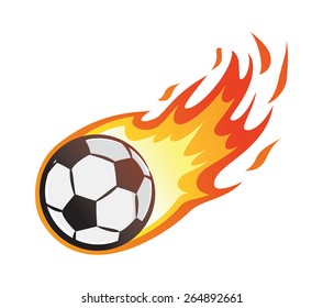 soccer ball with flame