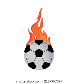 soccer ball in flame icon isolated