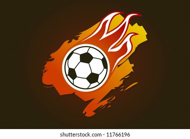 Soccer ball with flames