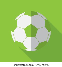Soccer Ball ,Flat Design with Long Shadow