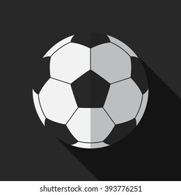 Soccer Ball ,Flat Design with Long Shadow
