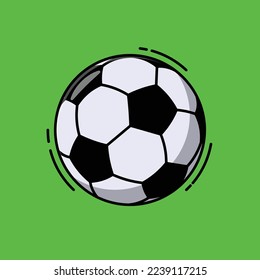 Diseño plano de pelota de fútbol. Diseño simple del vector de bola de fútbol