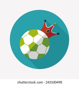 soccer ball flat icon with long shadow, eps10