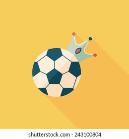 soccer ball flat icon with long shadow, eps10