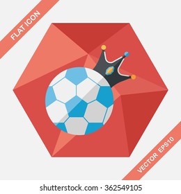 soccer ball flat icon with long shadow,eps10