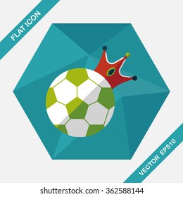 soccer ball flat icon with long shadow,eps10