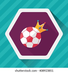 soccer ball flat icon with long shadow,eps10