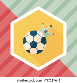 soccer ball flat icon with long shadow,eps10