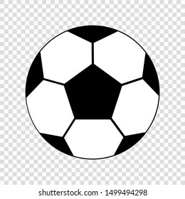 Soccer ball flat icon on transparent background