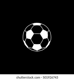 Soccer Ball Flat Icon On Black Background