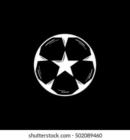 Soccer Ball Flat Icon On Black Background