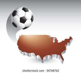 soccer ball flying across america