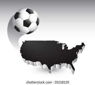 soccer ball flying across america