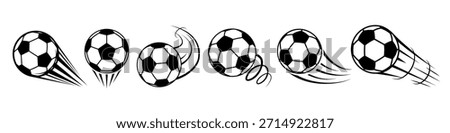 Soccer ball flying. Soccer ball motion