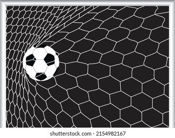 soccer ball (foot ball) in goal net