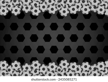 Soccer Ball or Football Background. Football championship. Soccer Banner Template for Poster. Vector Illustration. 