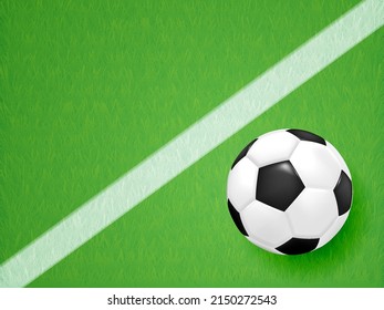 Soccer ball or football ball with beautiful  background. 3d Style vector Ball illustrator background