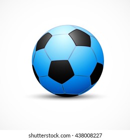 Soccer ball. Football ball. Blue Soccer Ball